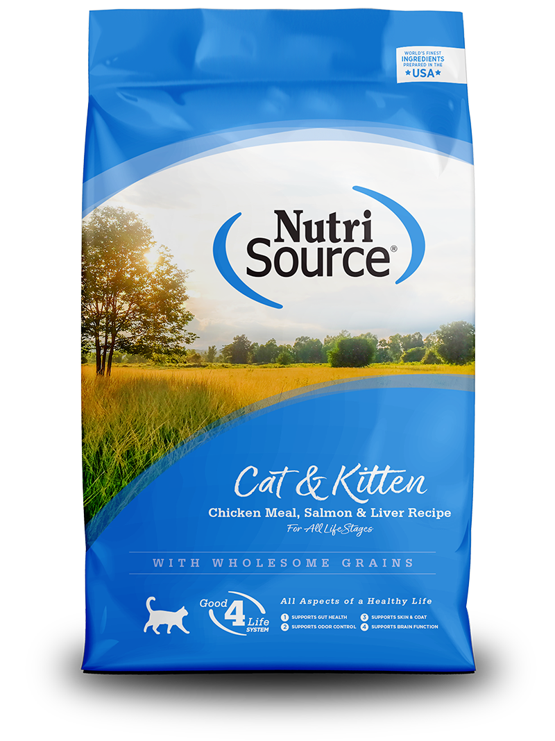 NutriSource Cat & Kitten Chicken Meal, Salmon & Liver Recipe - bag front