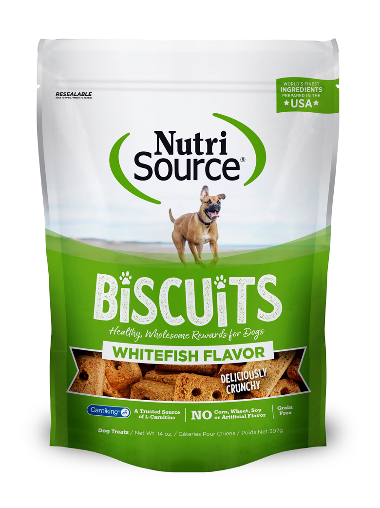 Whitefish Flavor Biscuit Dog Treats - bag front