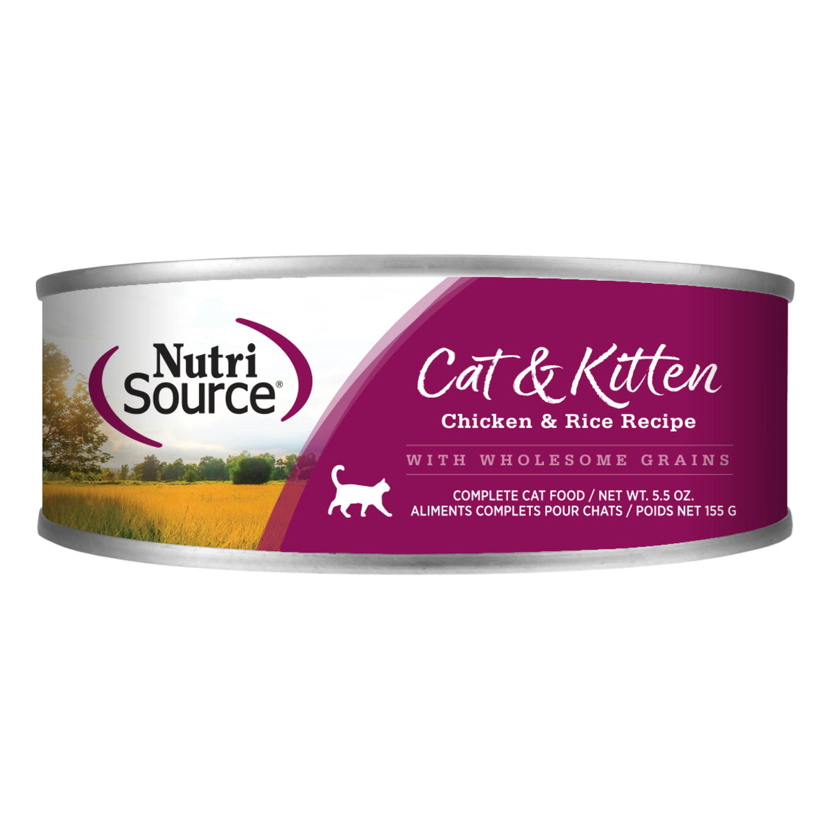 Cat & Kitten
Chicken & Rice Recipe
WITH WHOLESOME GRAINS
Front of can