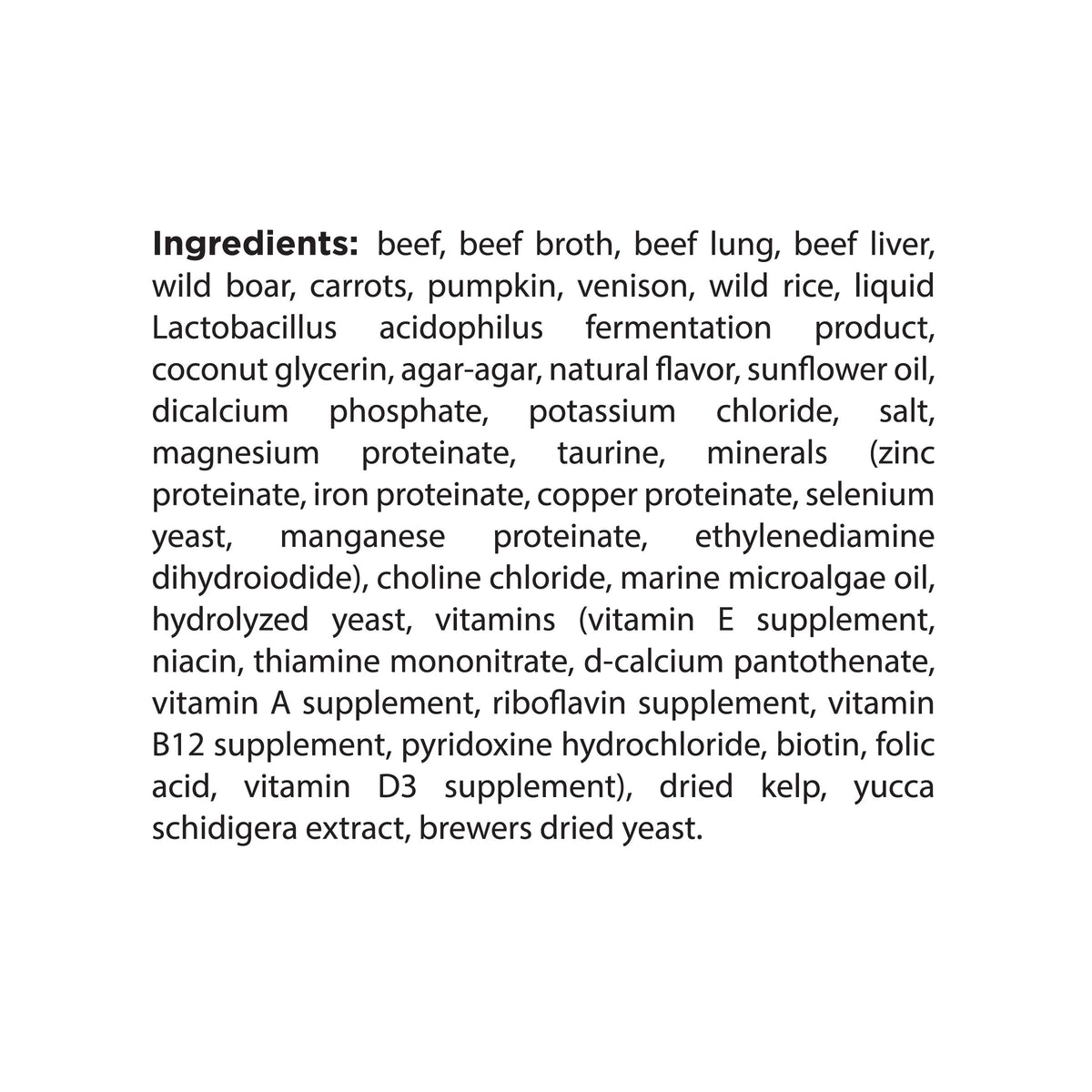 Ingredient statement