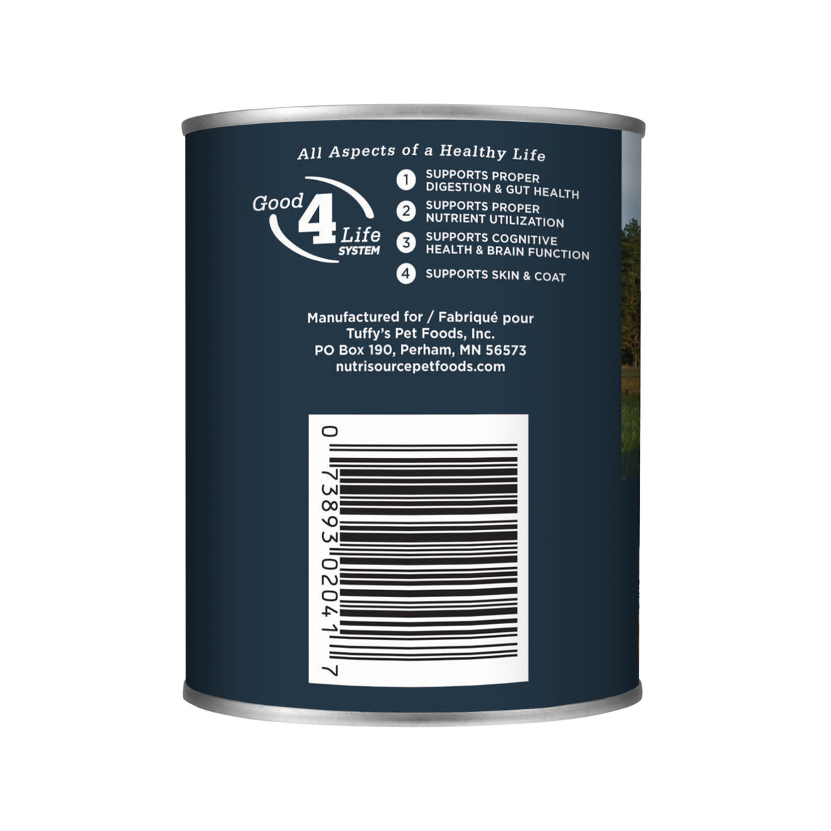 northern Feast PORK, BISON & LAMB RECIPE WITH CARROTS, PUMPKIN & WILD RICE - back of can