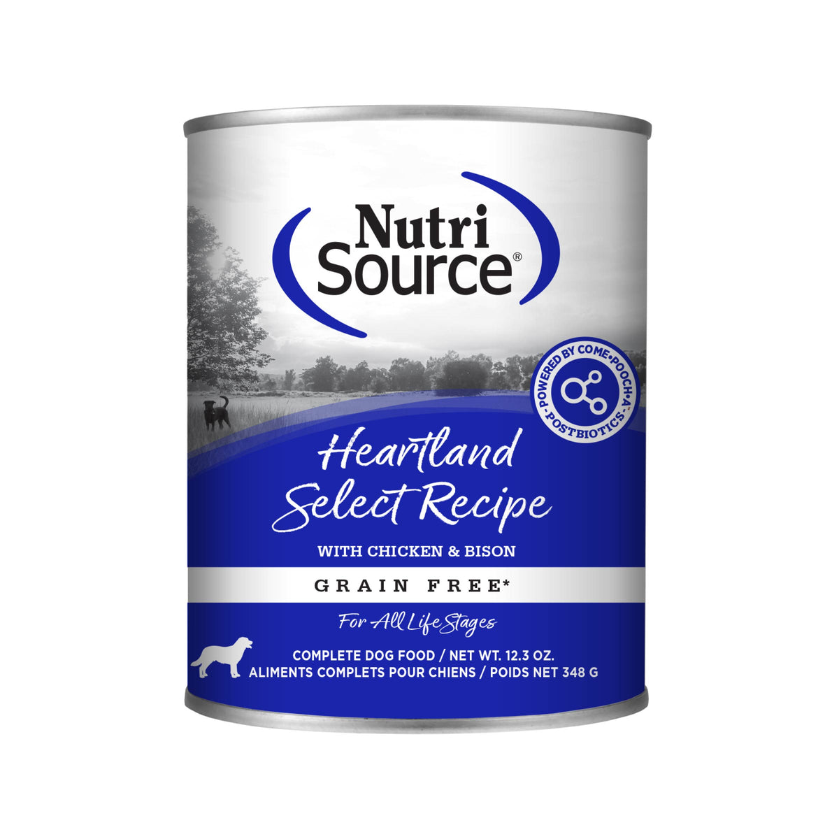 Heartland Select Recipe WITH CHICKEN & BISON GRAIN FREE front of can