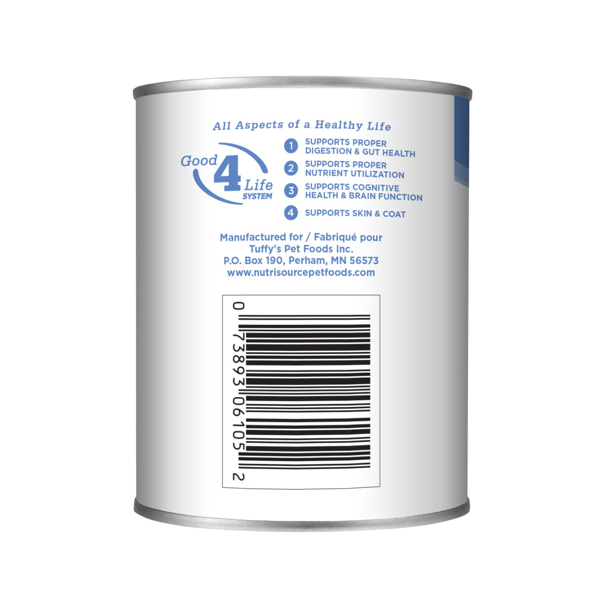 Turkey Entrée Turkey is the #1 Ingredient 
Grain Free Pate-Style Dog Food back of can