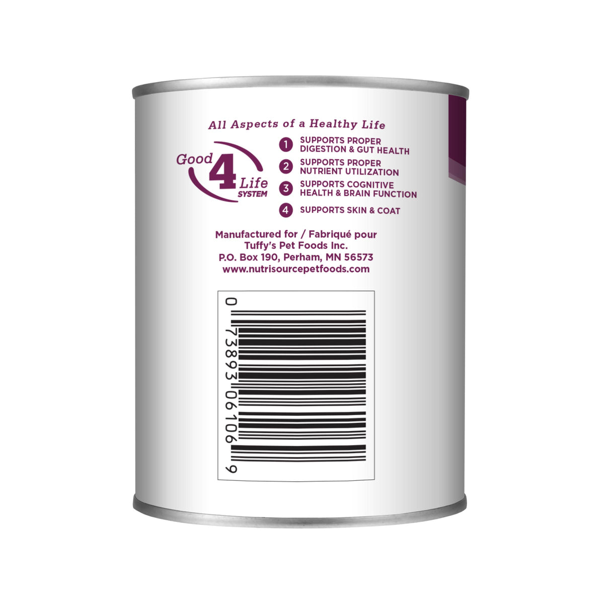 Pork Entrée Pork is the #1 Ingredient Grain Free Pate-Style Dog Food back of can