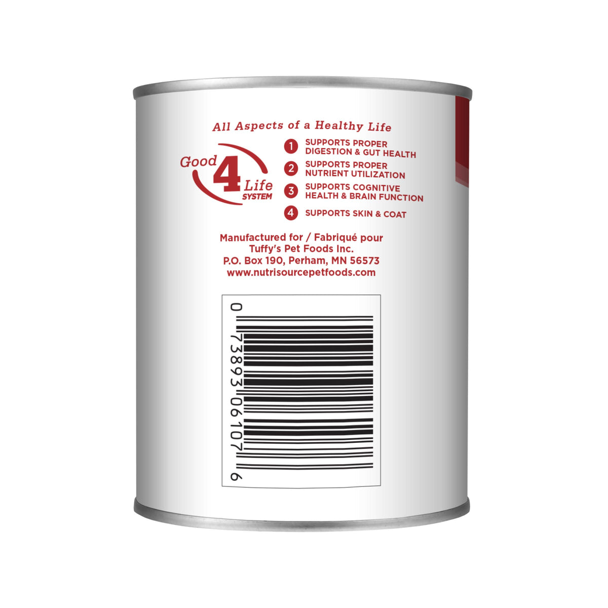 Beef Entrée Beef is the #1 Ingredient 
Grain Free* Pate-Style Dog Food - back of can