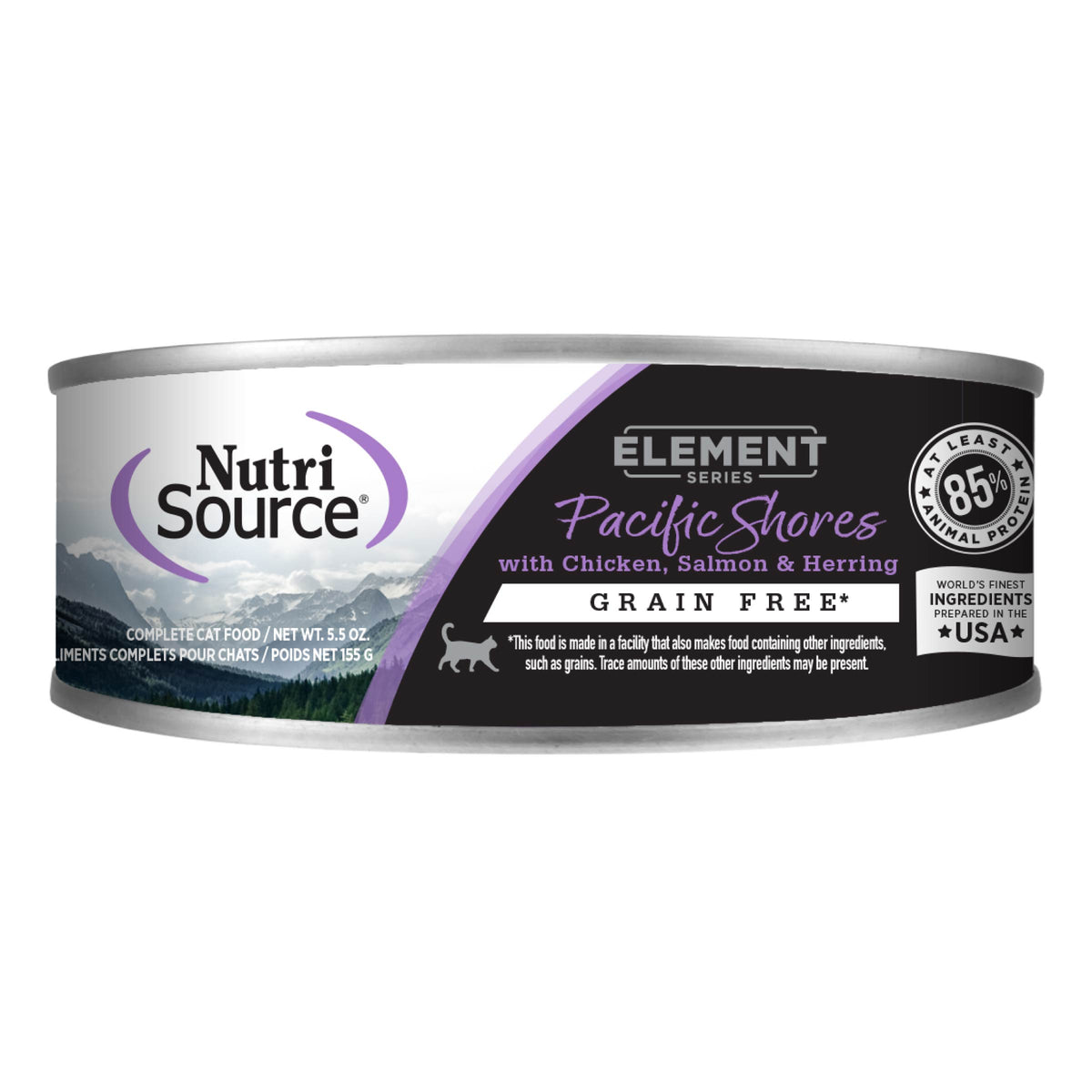 Pacific Shores with Chicken, Salmon & Herring front of can