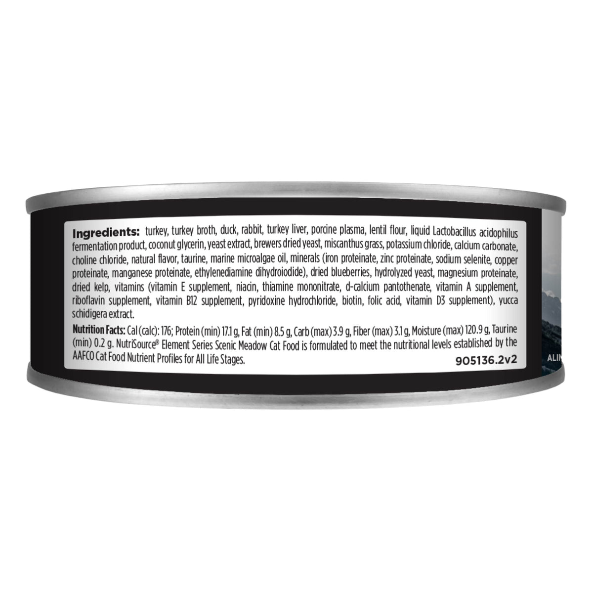 Scenic Meadow with Turkey, Duck & Rabbit
GRAIN FREE back of can