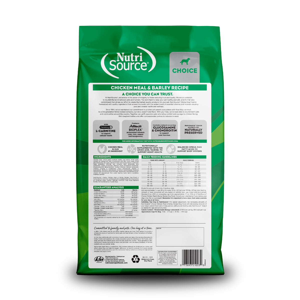CHICKEN MEAL & BARLEY RECIPE front of bag