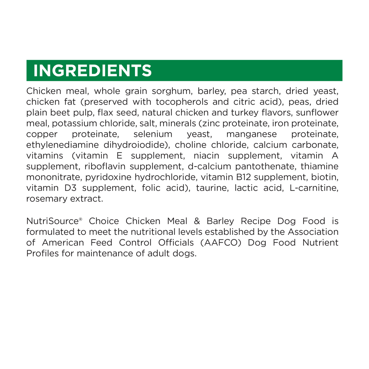 Ingredient Statement