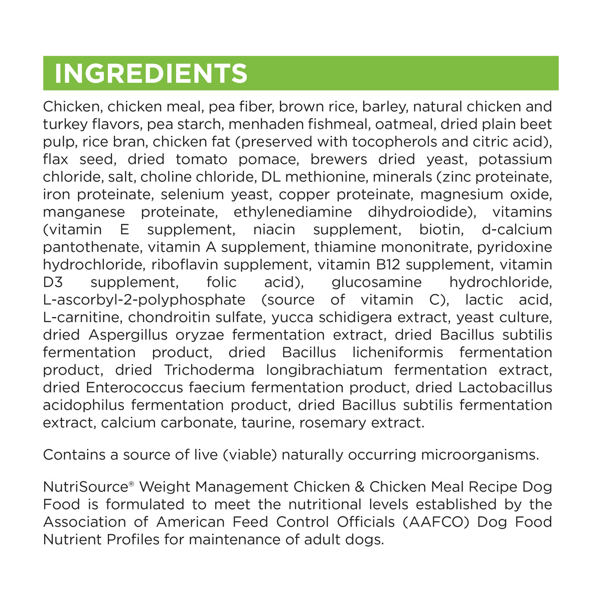 Ingredient Statement