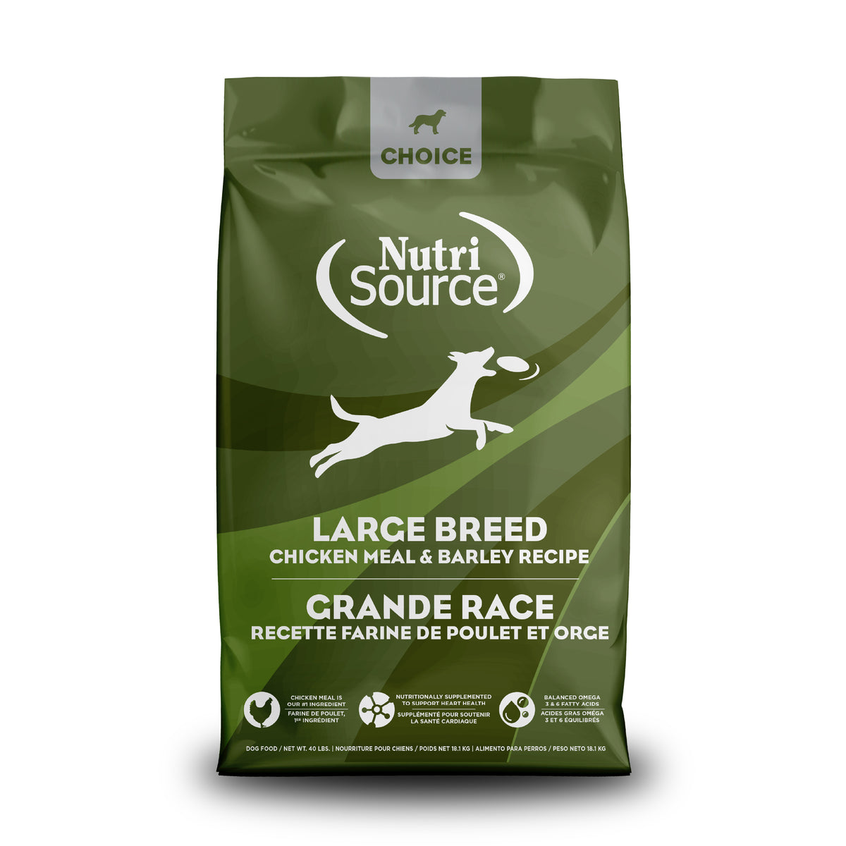 LARGE BREED CHICKEN MEAL & BARLEY RECIPE front of bag