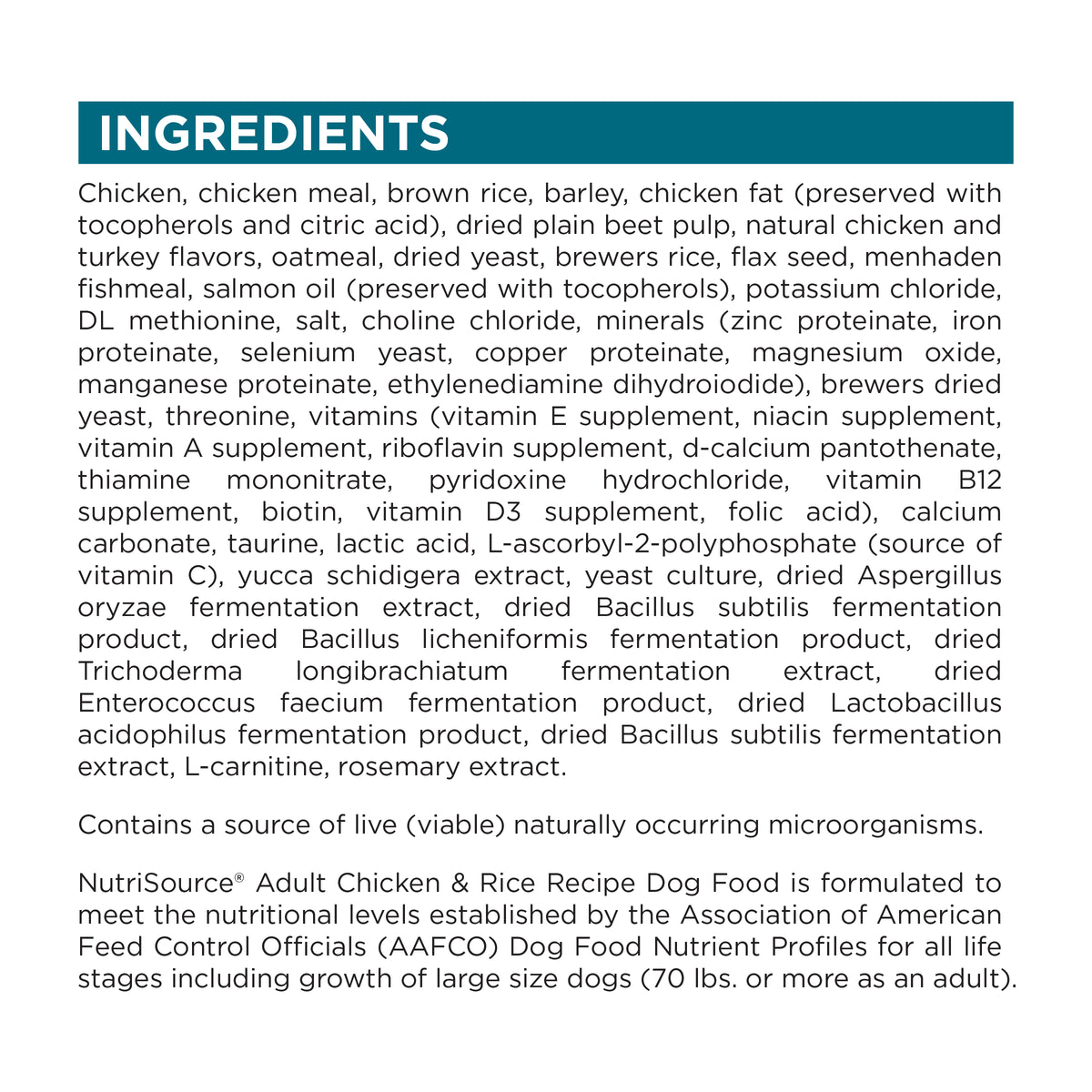 Ingredient Statement