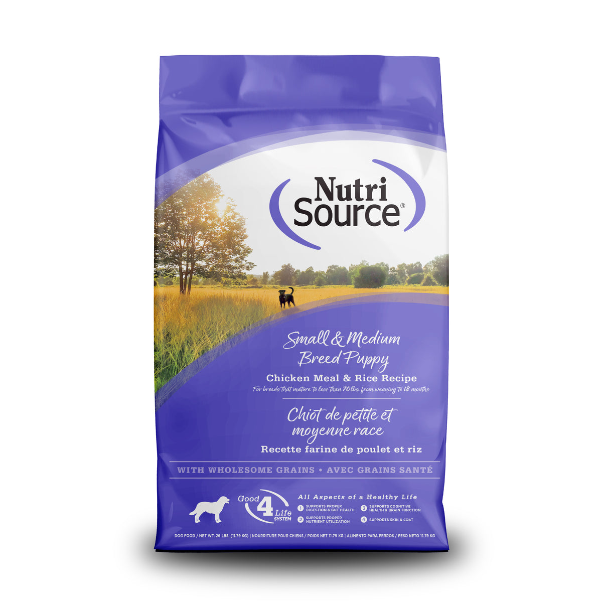 Small & Medium Breed Puppy Chicken Meal & Rice Recipe Front of Bag
