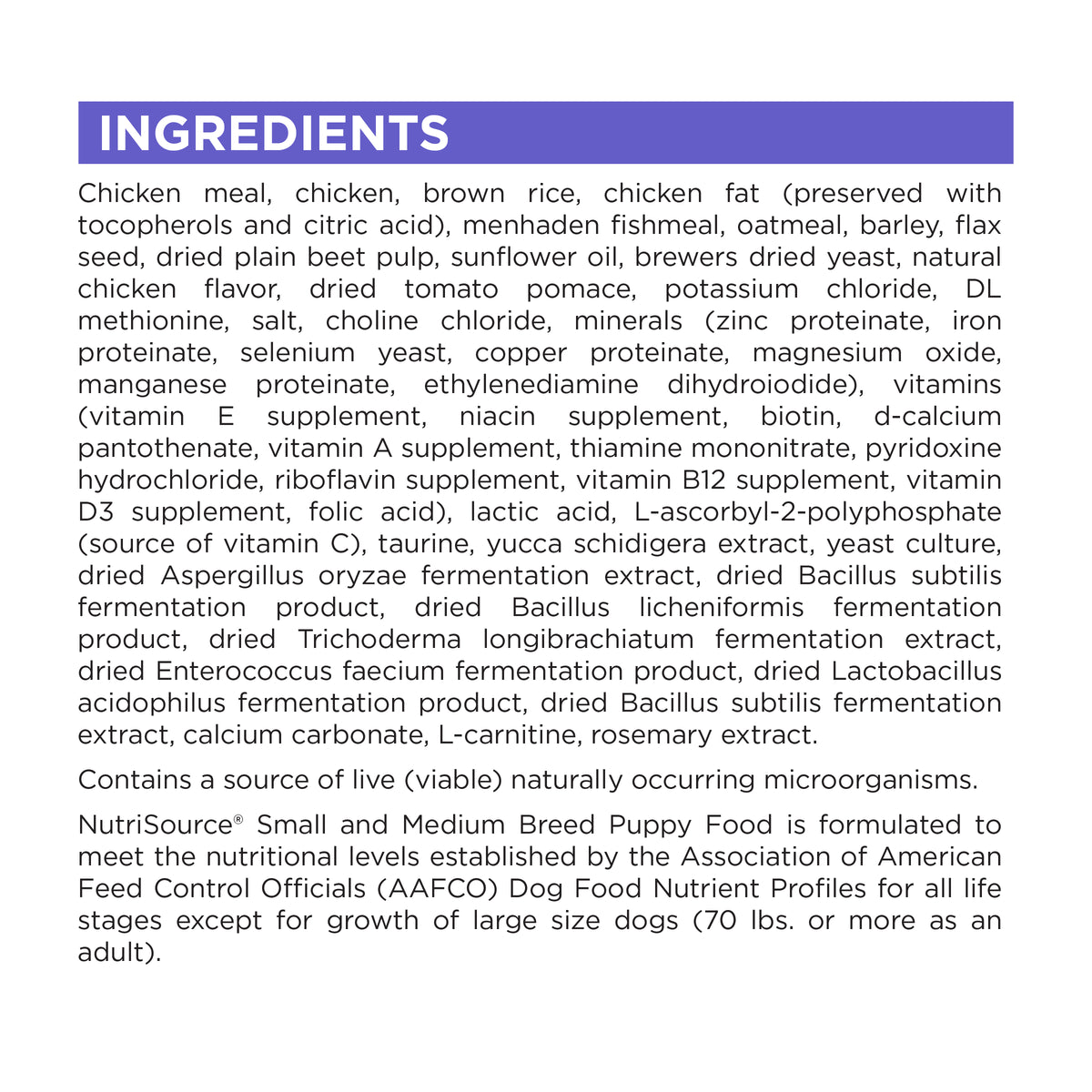Ingredient Statement