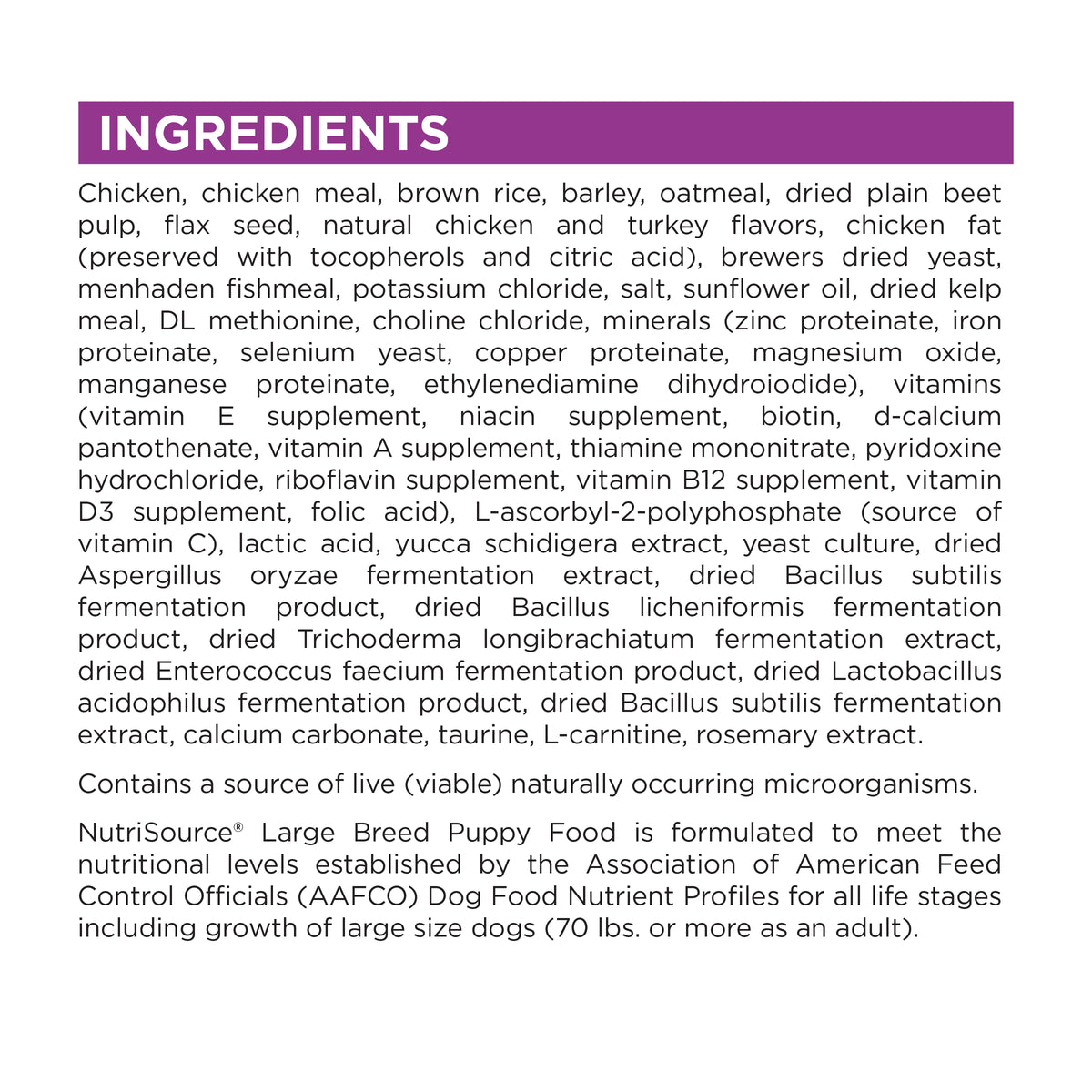 Ingredient Statement