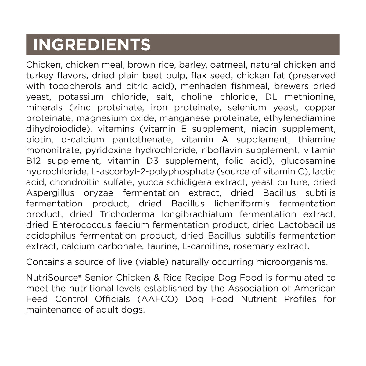 Ingredient Statement