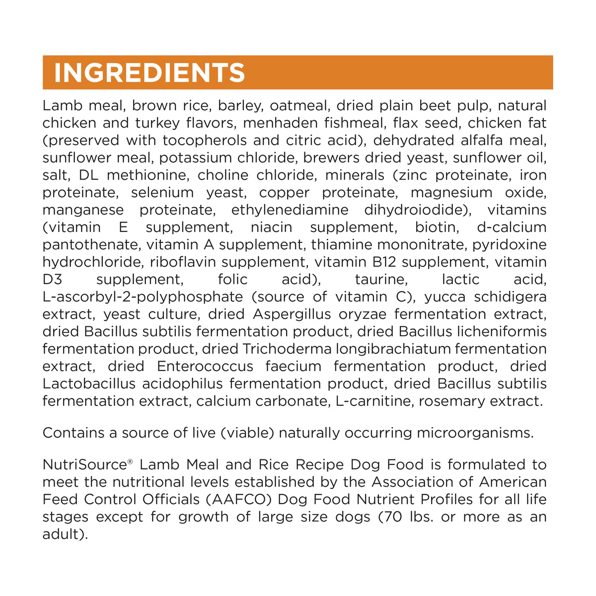 Ingredient Statement