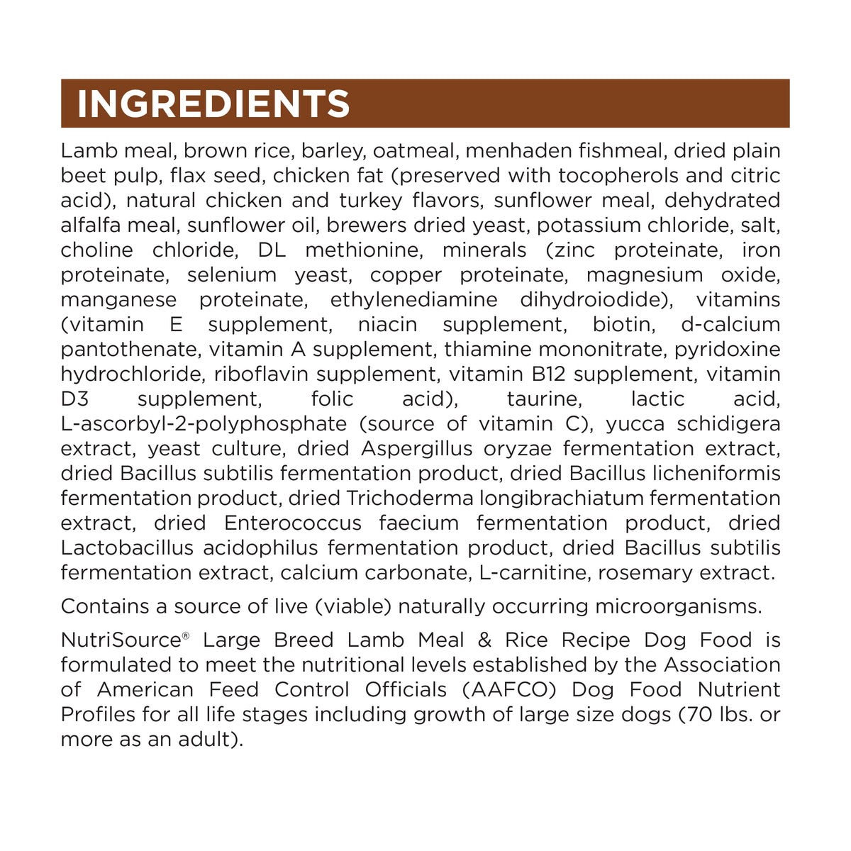 Ingredient Statement
