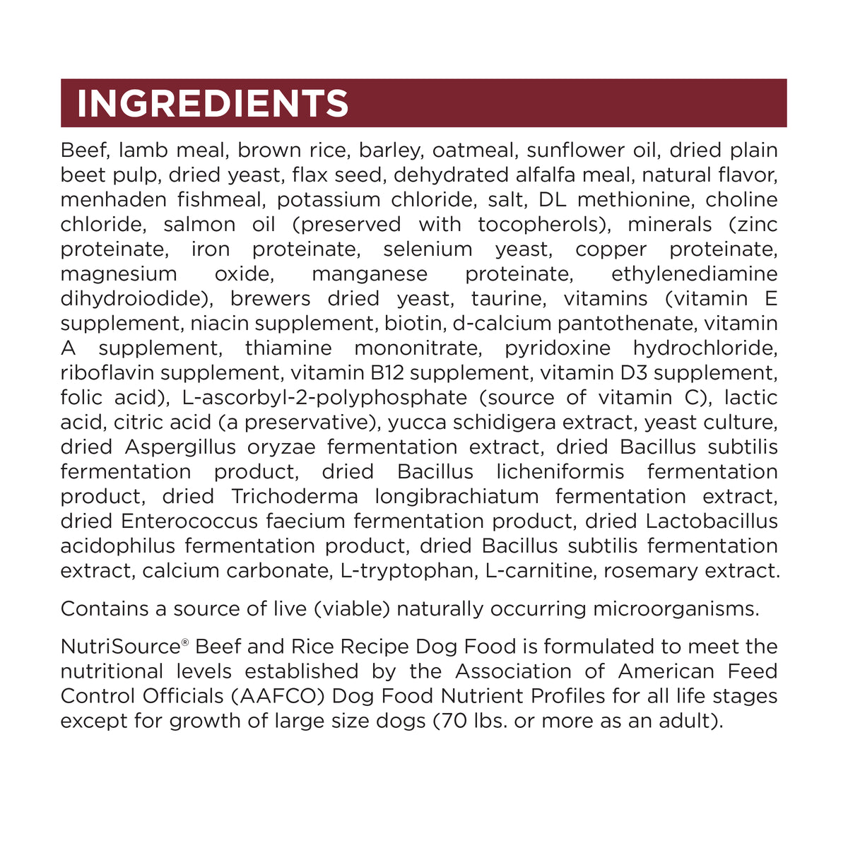 Ingredient Statement