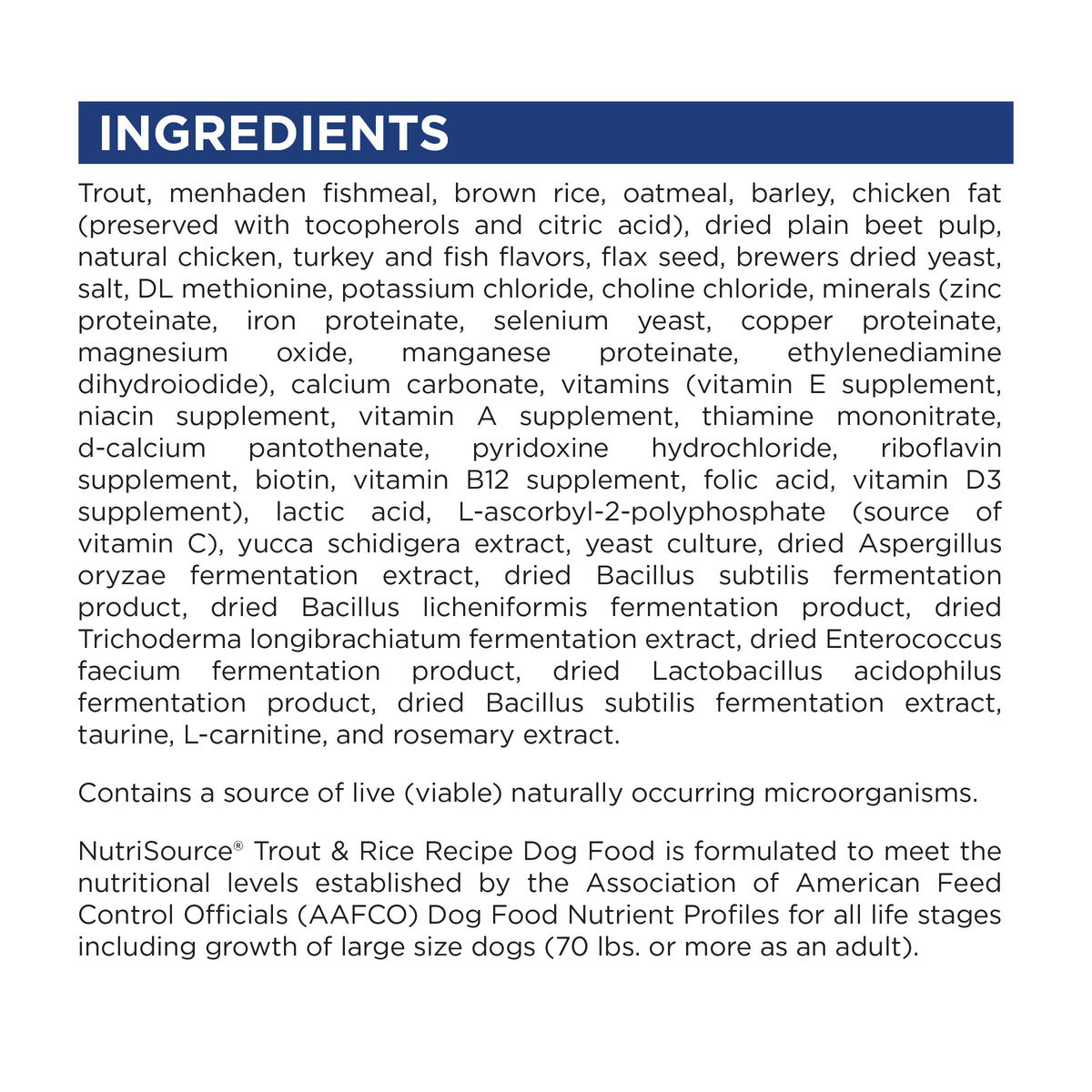Ingredient Statement
