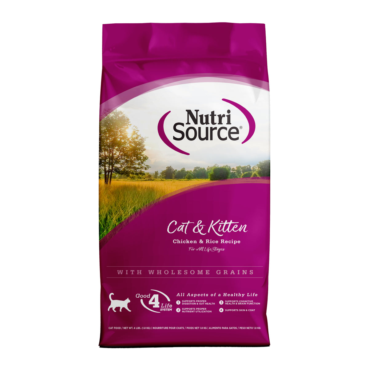 Cat & Kitten Chicken & Rice Recipe front of bag