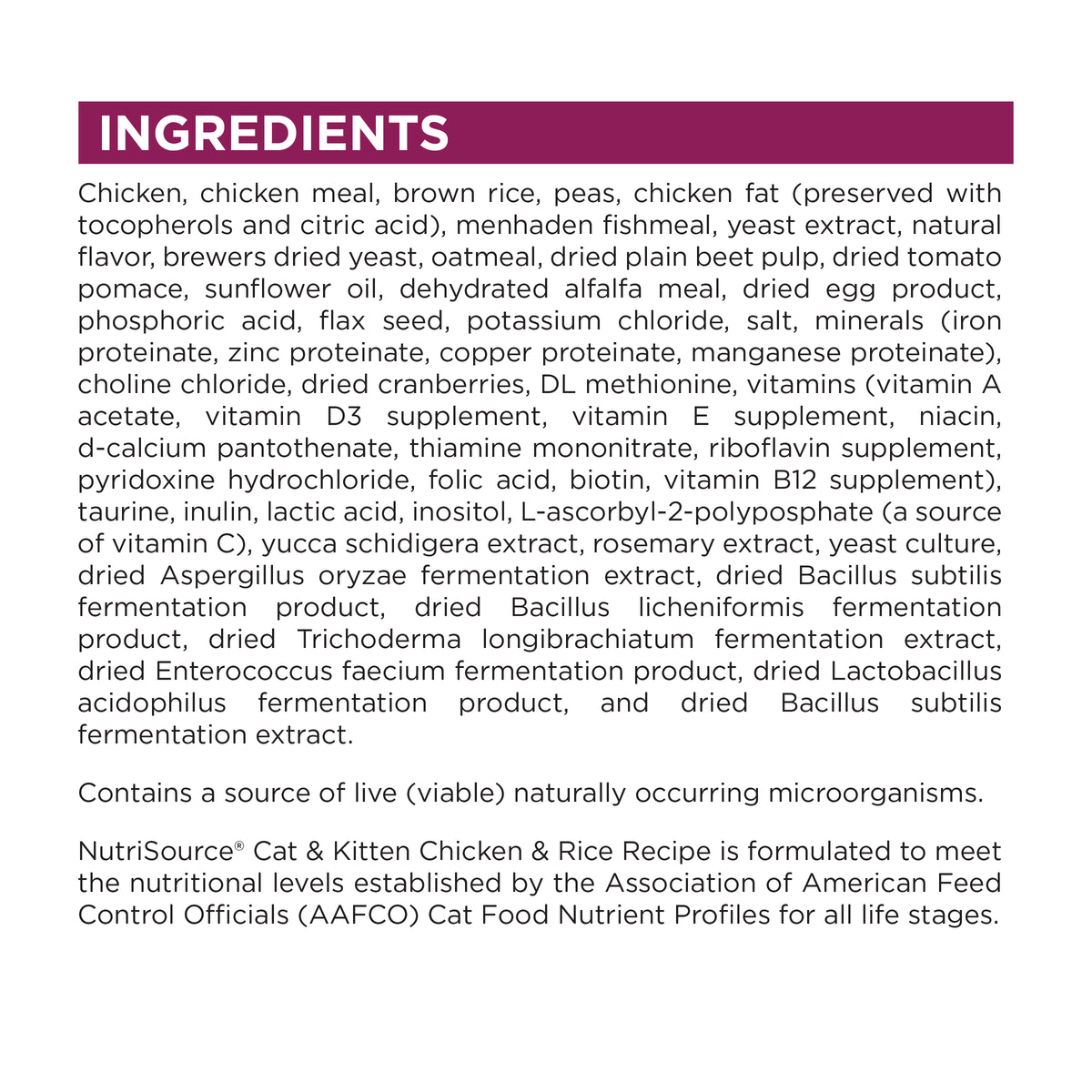 Ingredient Statement