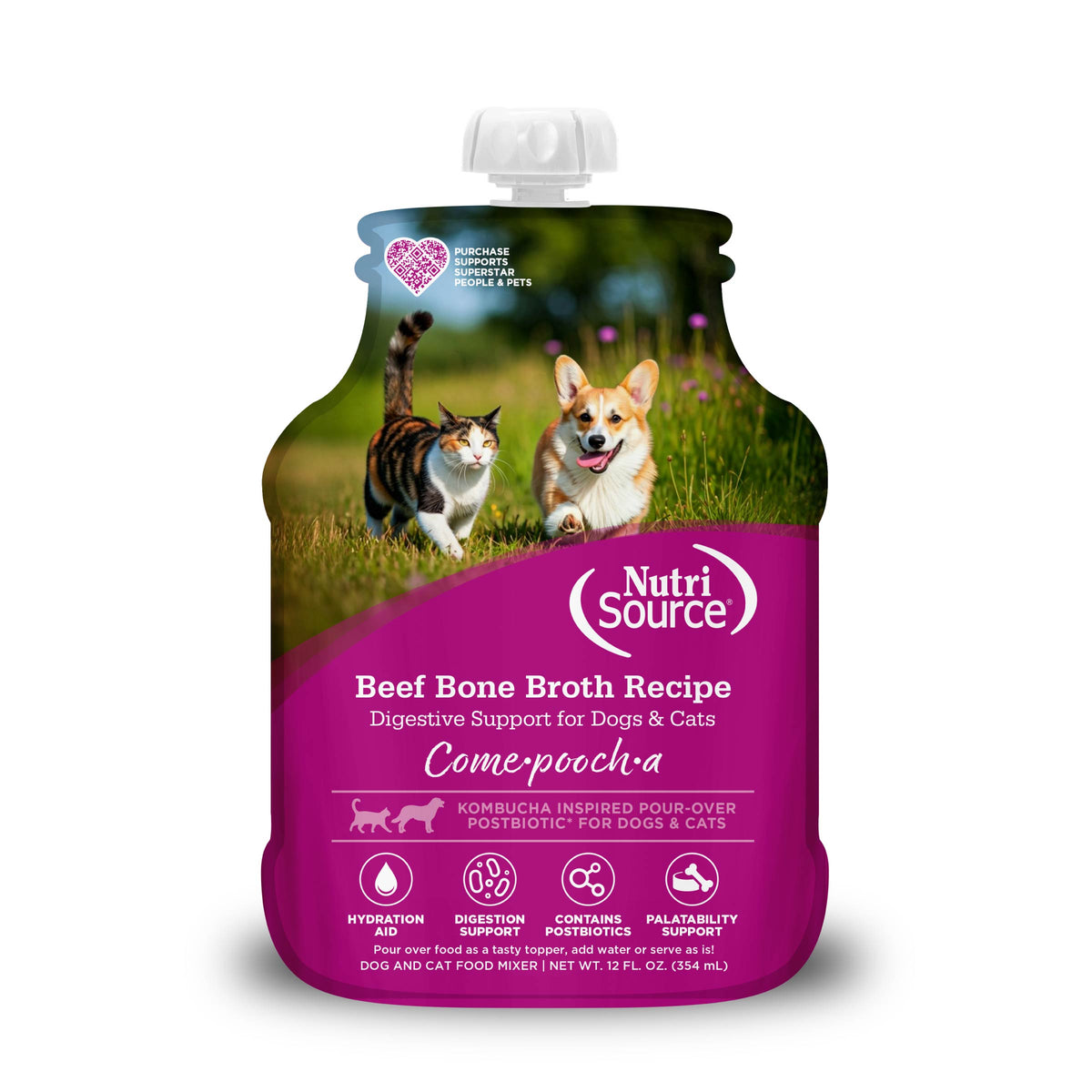 Beef Bone Broth Recipe Digestive Support for Dogs & Cats front of bottle