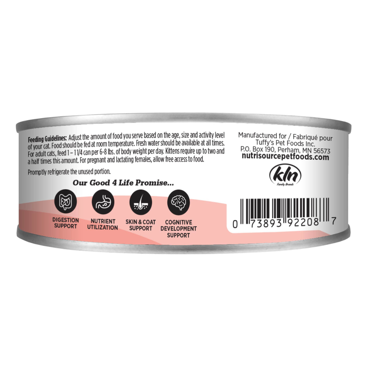 Cat & Kitten WITH SALMON, TROUT & WHITEFISH OCEAN SELECT
WITH GOAT'S MILK FROM NEW ZEALAND back of can
