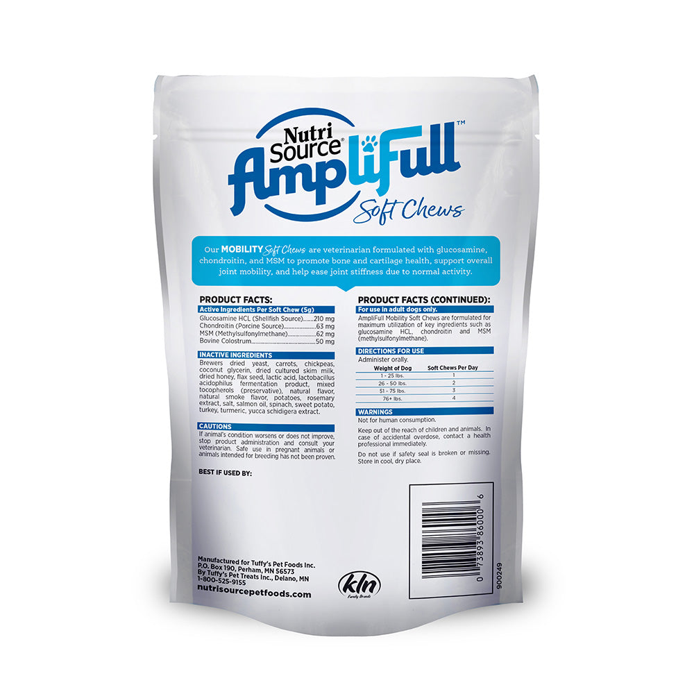 NutriSource AmpliFull Calming Soft Chews - bag back