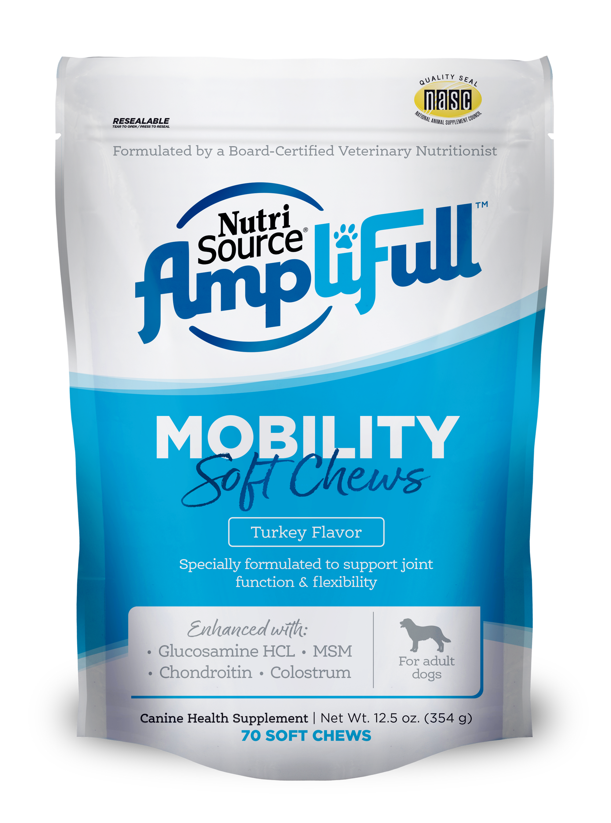 NutriSource AmpliFull Calming Soft Chews - Bag Front