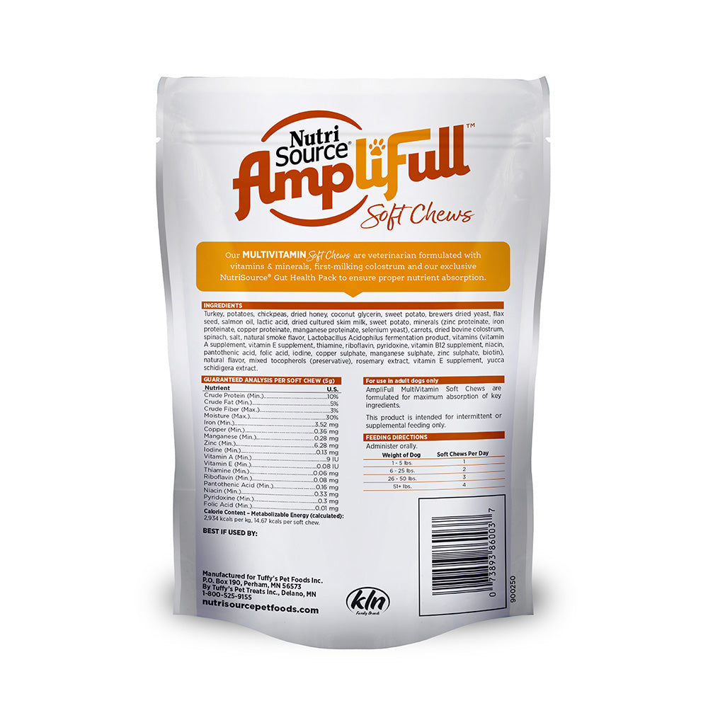 NutriSource AmpliFull Multivitamin Soft Chews - bag back