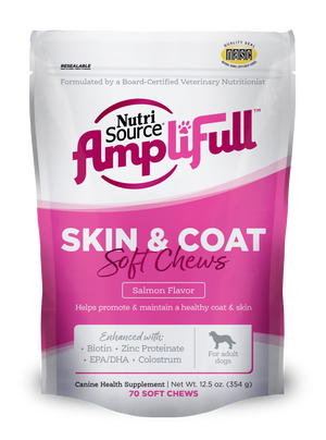 NutriSource AmpliFull Skin & Coat Soft Chews - Bag Front