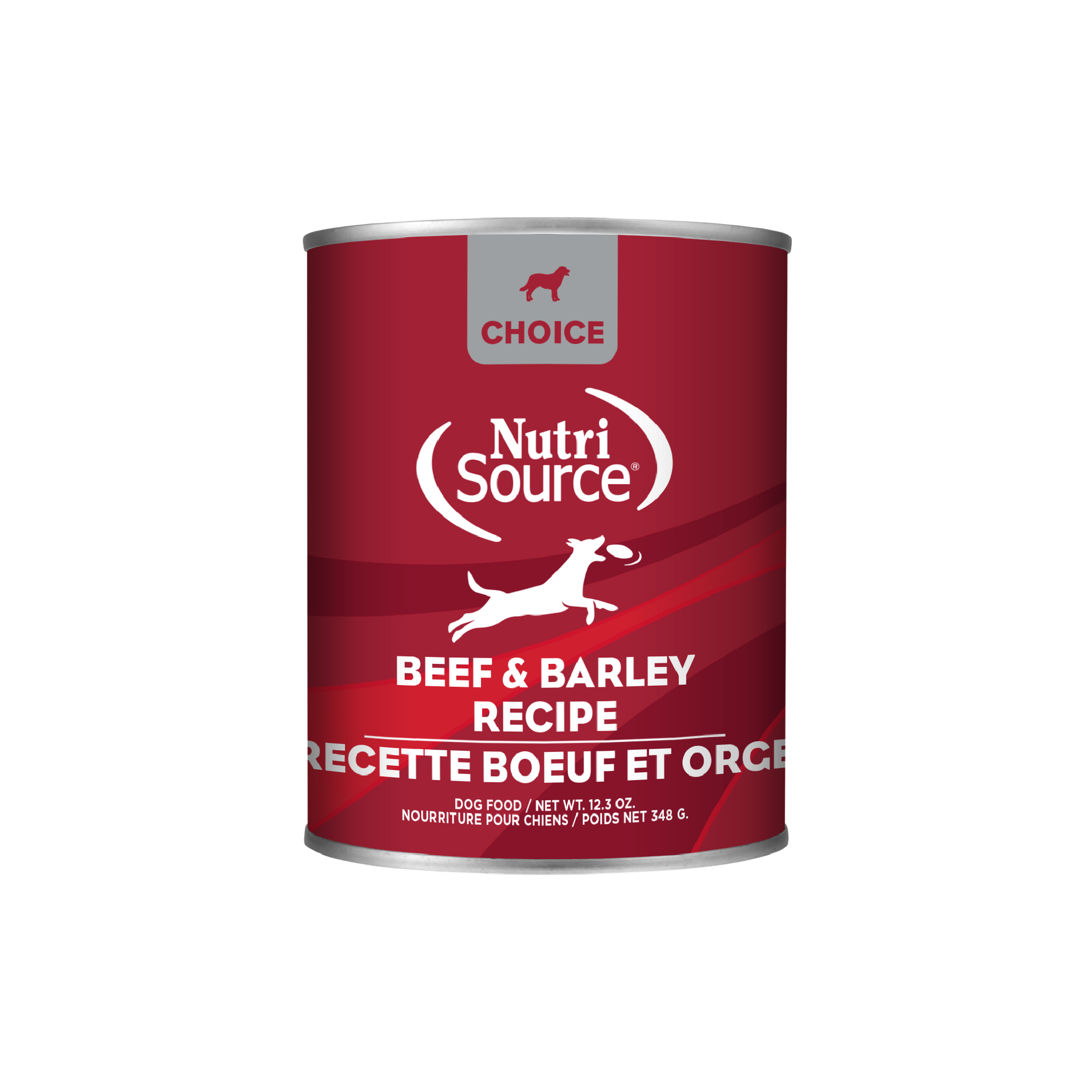 NutriSource Choice Beef & Barley Recipe - can front