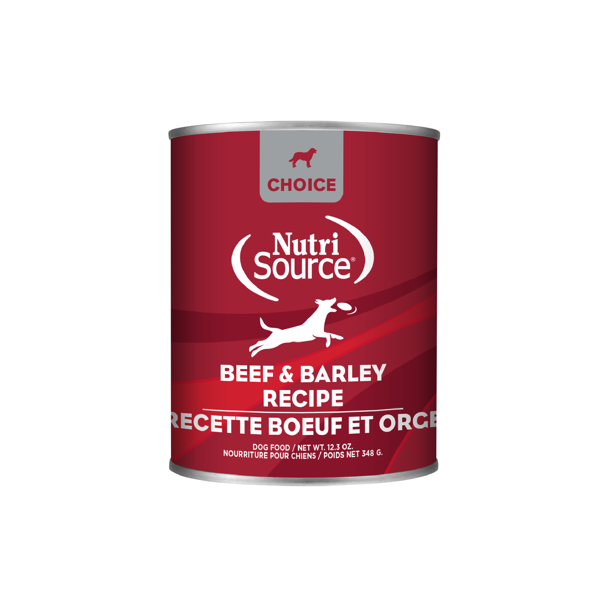 NutriSource Choice Beef & Barley Recipe - can front