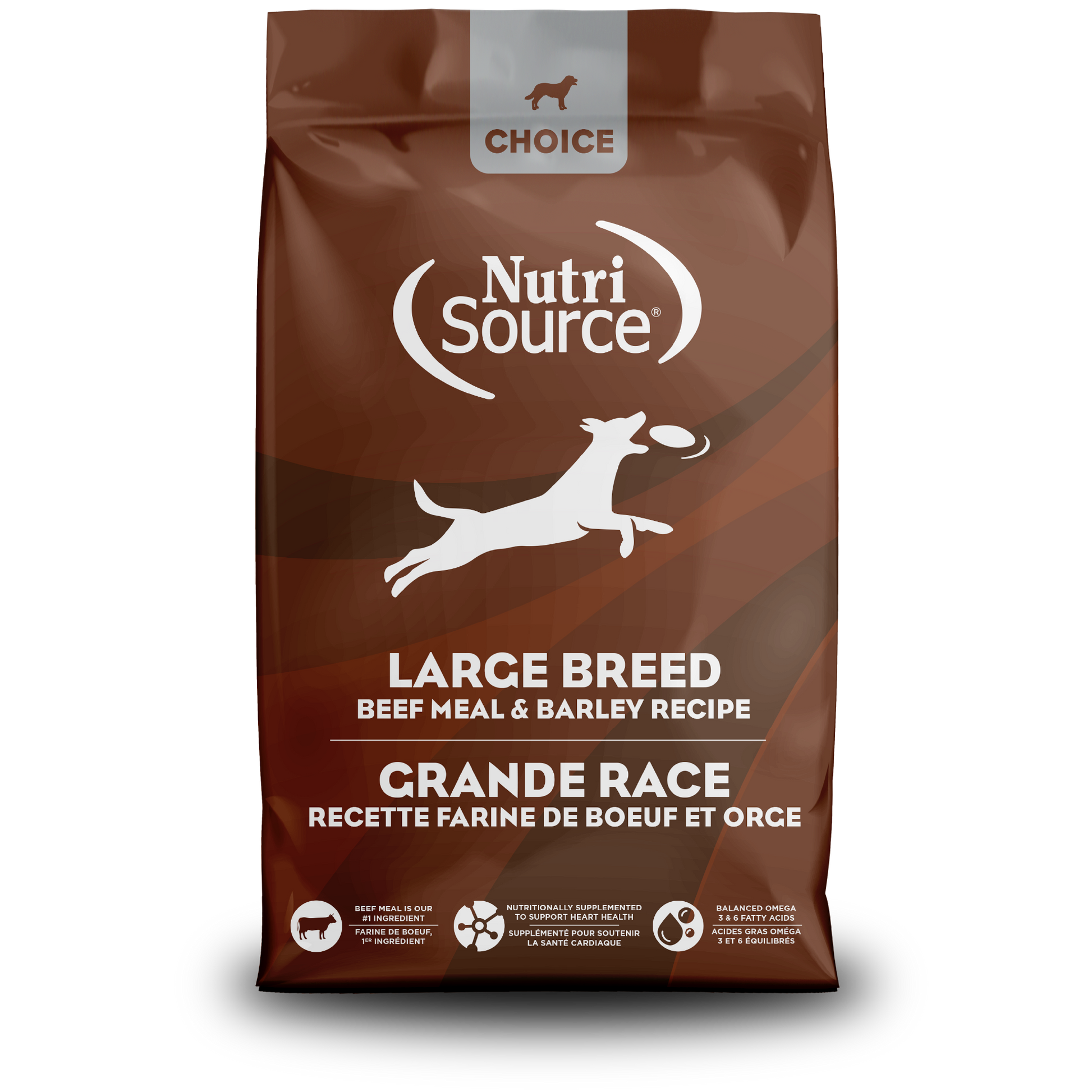 NutriSource Choice Large Breed Beef Meal & Barley - bag front