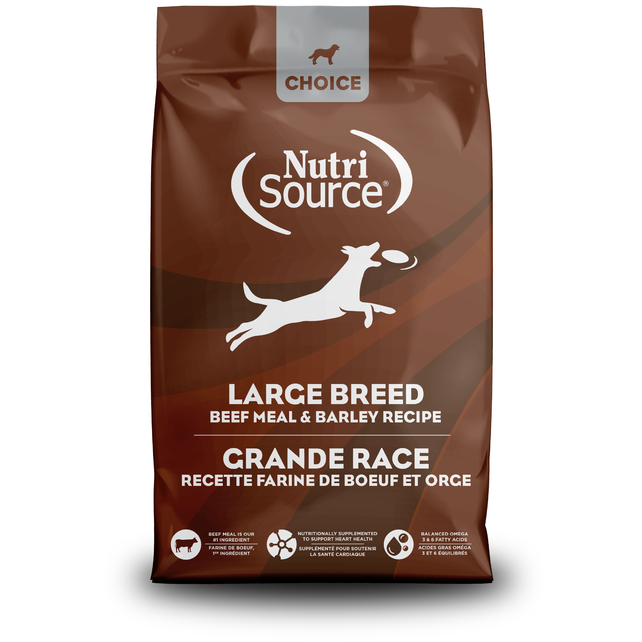 NutriSource Choice Large Breed Beef Meal & Barley - bag front