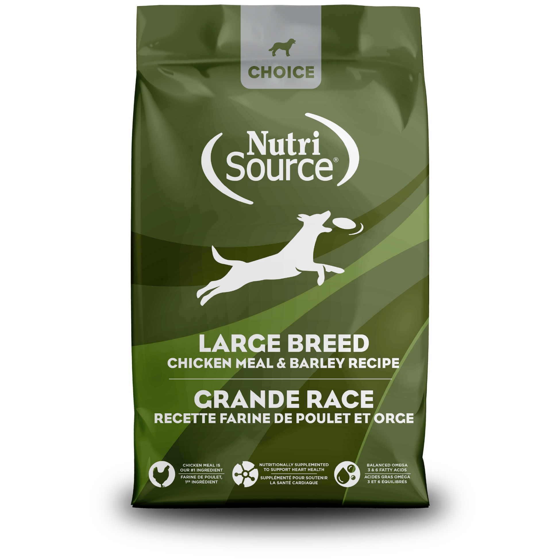 NutriSource Choice Large Breed Chicken Meal & Barley - bag front