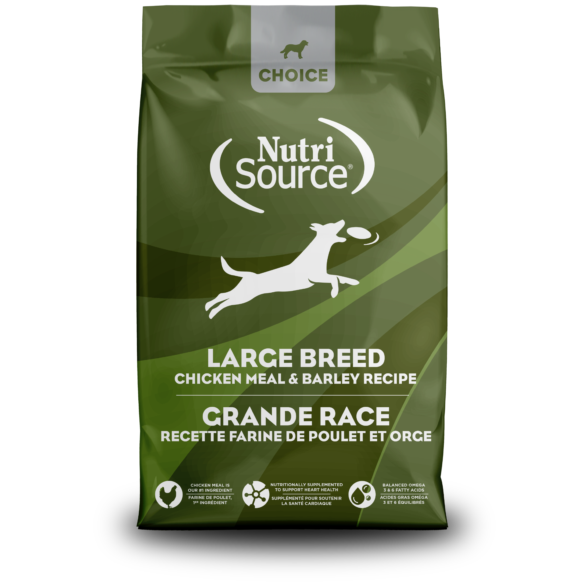NutriSource Choice Large Breed Chicken Meal & Barley - bag front