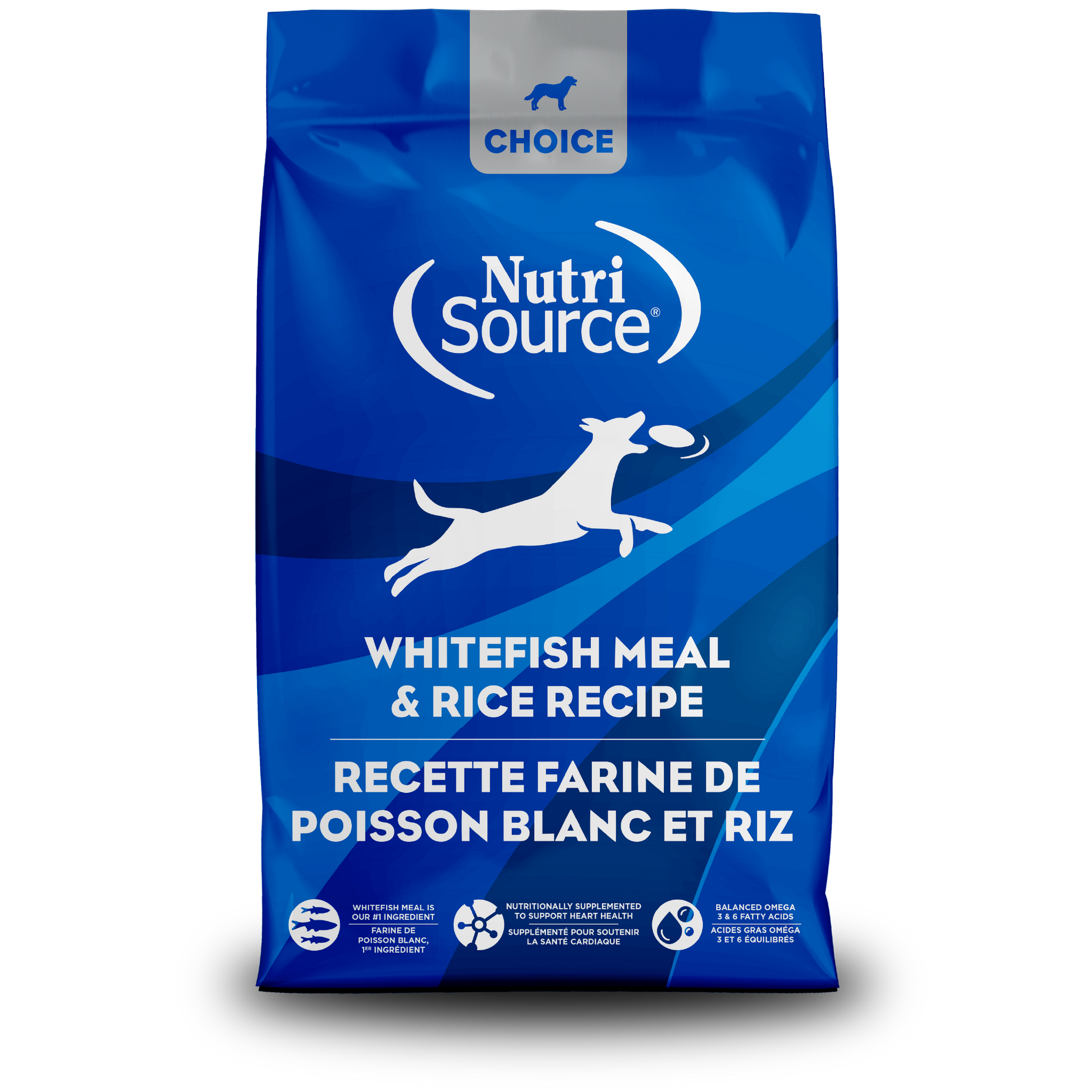 NutriSource Choice Whitefish Meal & Rice - bag front