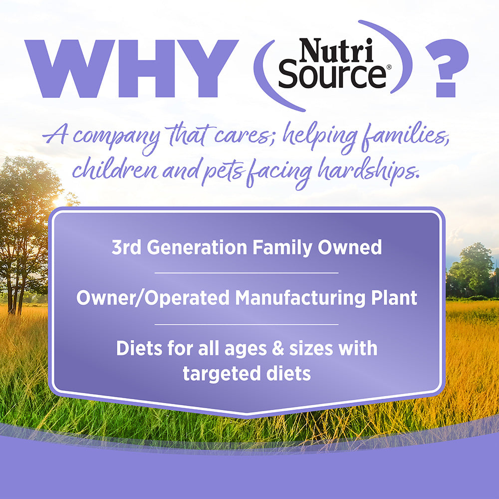 WHY NutriSource? - A company that cares; helping families, children and pets facing hardships.