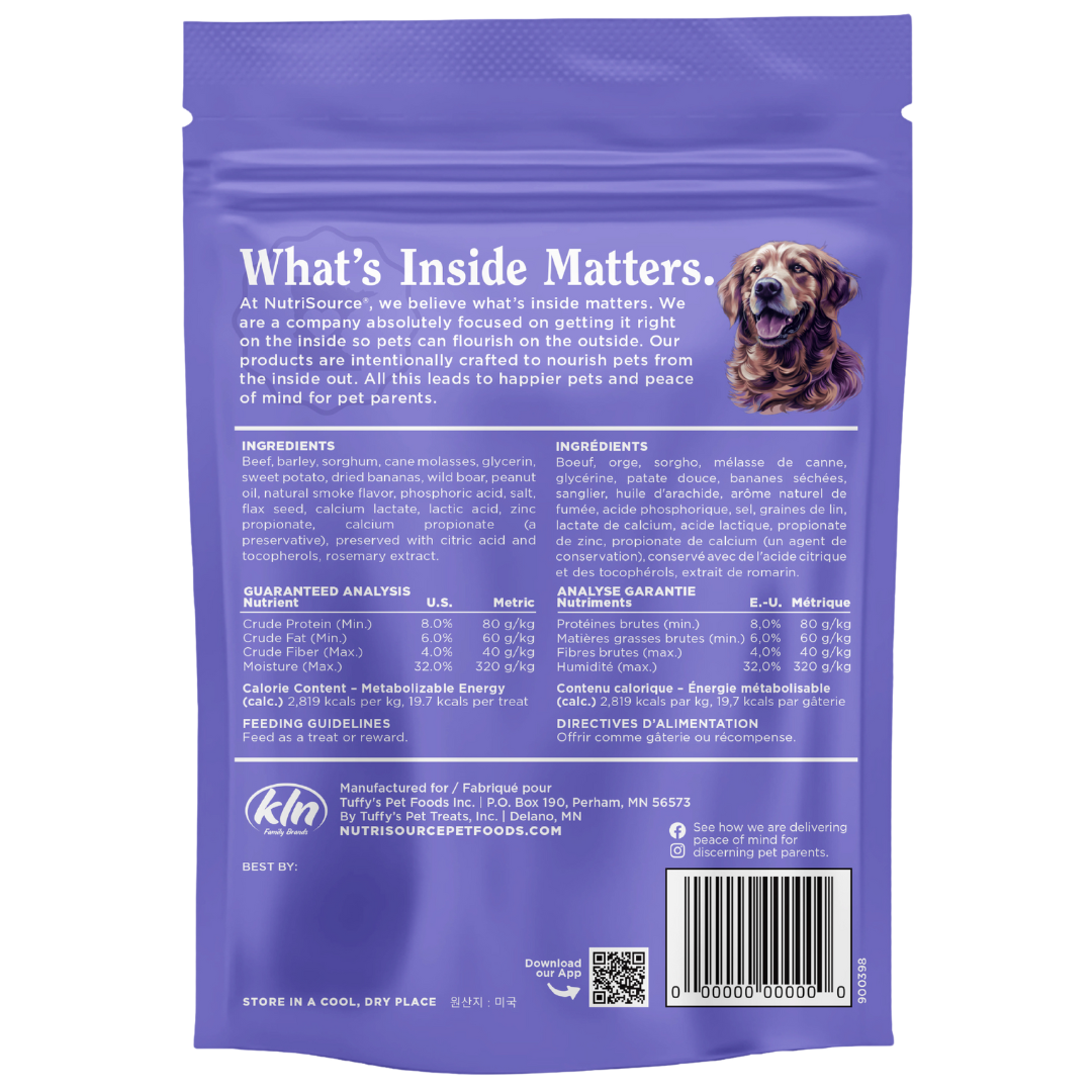 NutriSource Element Series Beef & Wild Boar Chompy Chompers - bag back