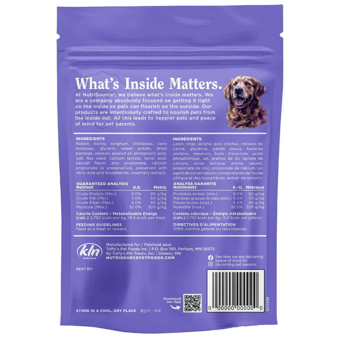 NutriSource Element Series Rabbit & Venison Chompy Chompers - bag back