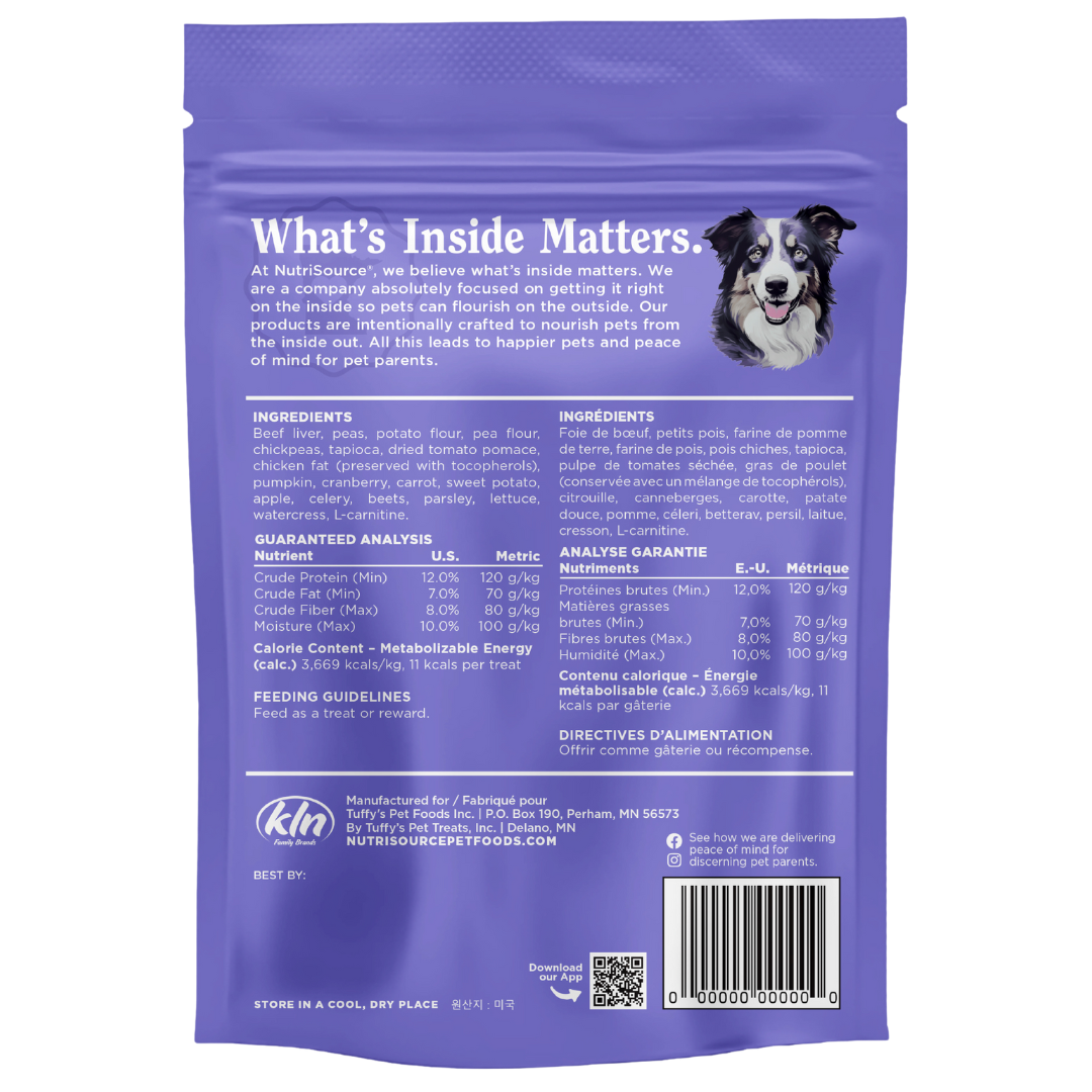NutriSource Grain Free Liver Crunchy Crunchers - bag back