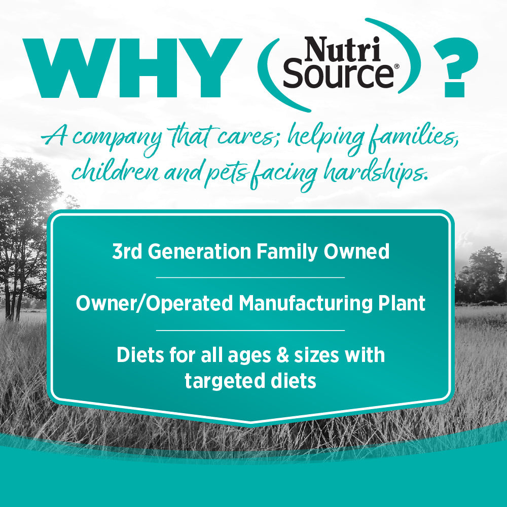 WHY NutriSource? - A company that cares; helping families, children and pets facing hardships.