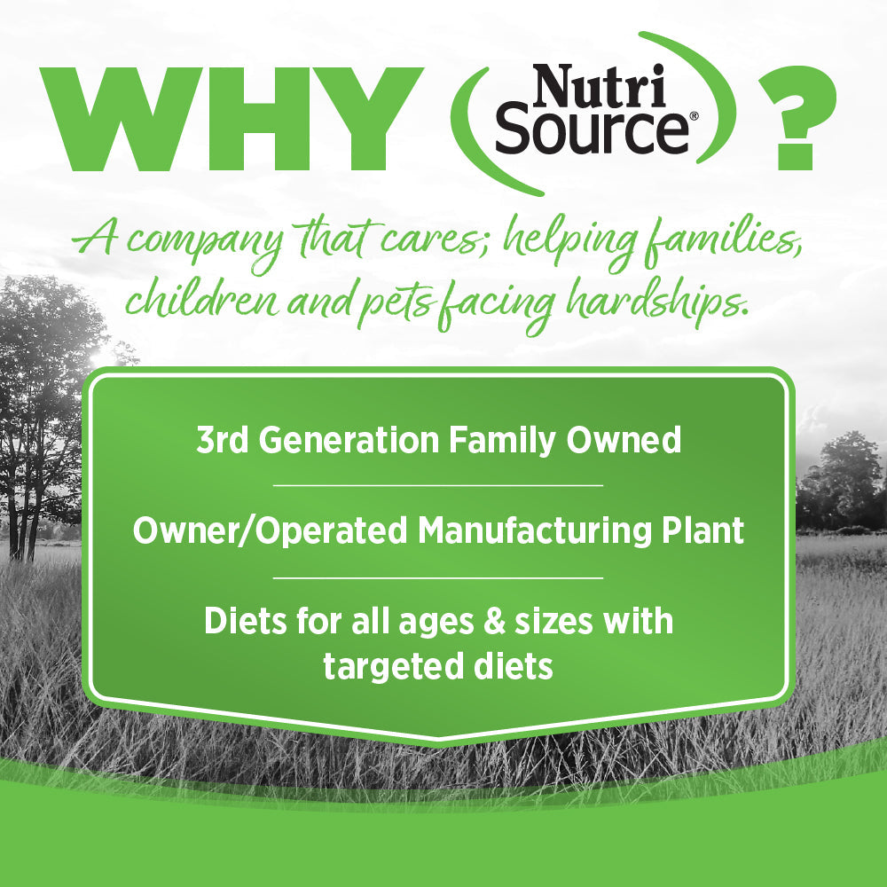 WHY NutriSource? - A company that cares; helping families, children and pets facing hardships.