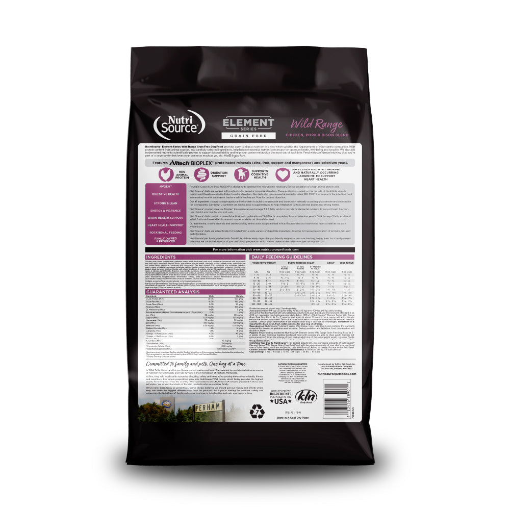  Element Series Grain Free Wild Range - bag back