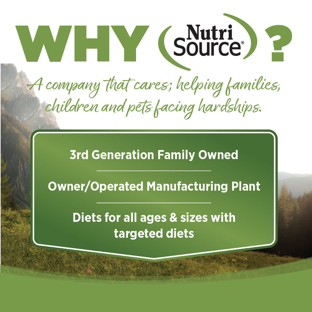 WHY NutriSource? - A company that cares; helping families, children and pets facing hardships.