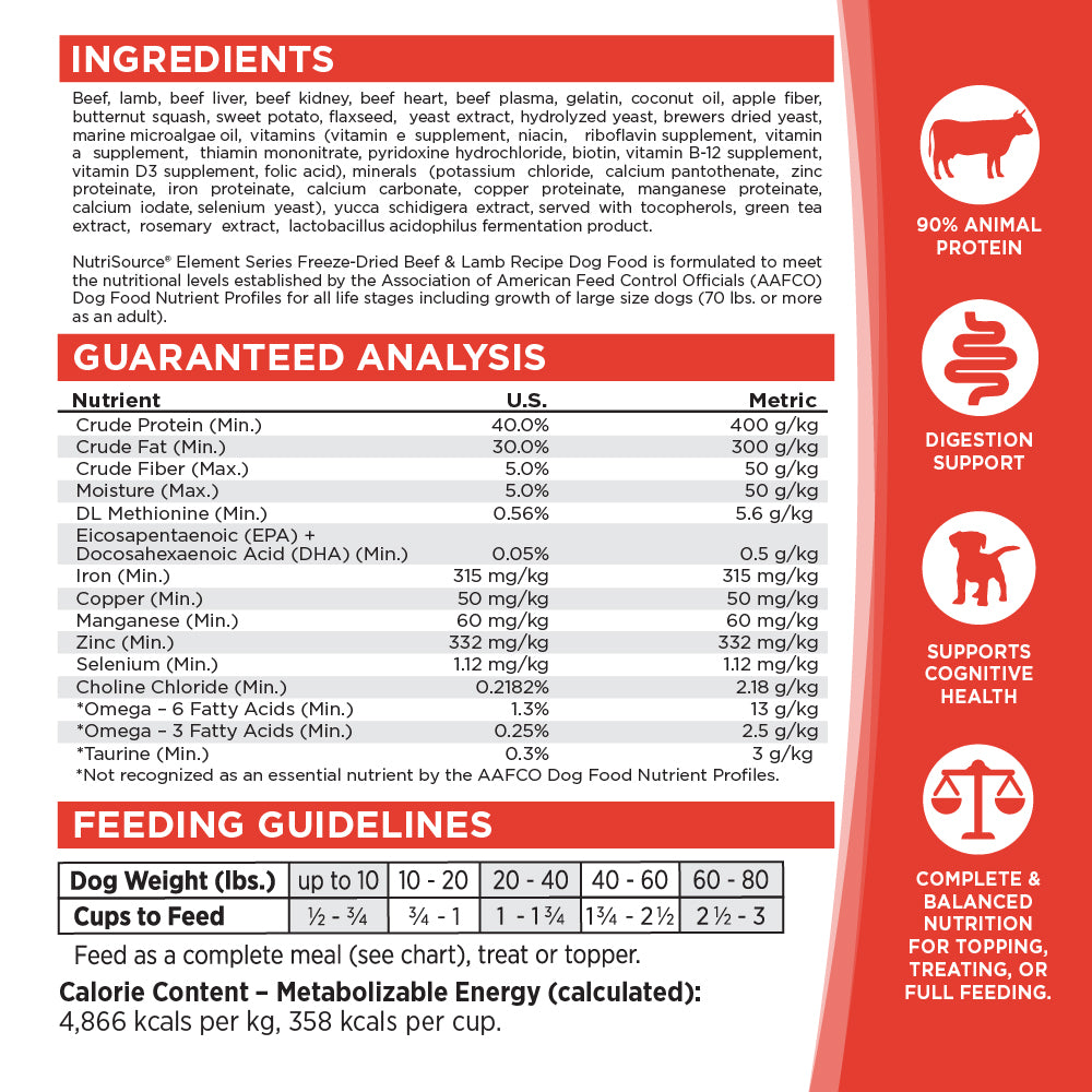 BUY Freeze-Dried Beef & Lamb Recipe | NutriSource Pet Foods