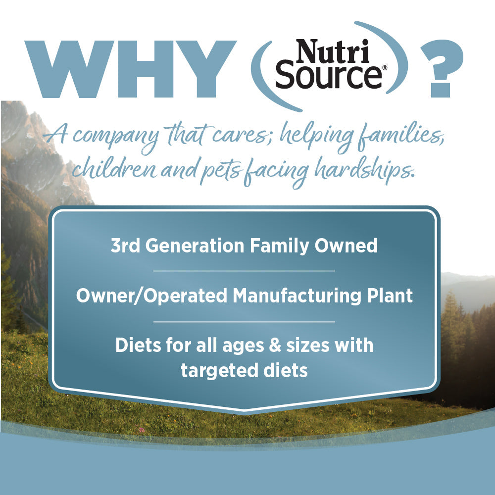 WHY NutriSource? - A company that cares; helping families, children and pets facing hardships.