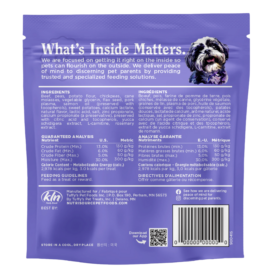 NutriSource Grain Free Beef Little Bites - bag back